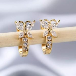Dainty butterfly clasp earrings
